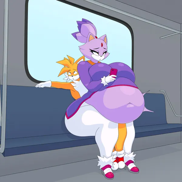 blaze the cat, miles prower (sega, sonic the hedgehog (series)) created by cytrusawa
