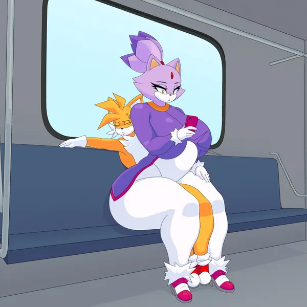 blaze the cat, miles prower (sega, sonic the hedgehog (series)) created by cytrusawa