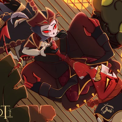 blitzo (helluva boss), stolas (helluva boss) (hellaverse, helluva boss) created by cotikun