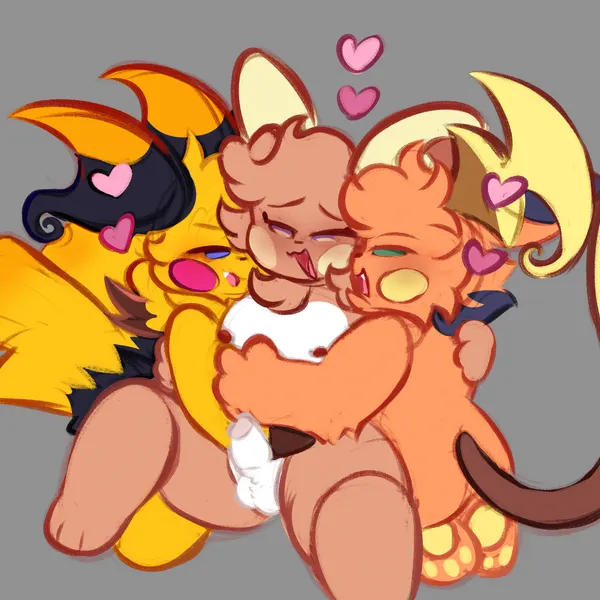 bolt (tuvandalist), citron (tuvandalist), creme (tuvandalist) (nintendo, pokemon) created by tuvandalist