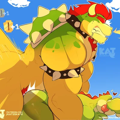 bowser (mario bros, nintendo) created by kat2skate