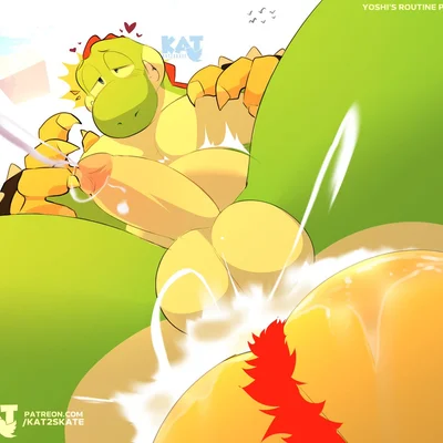 bowser (mario bros, nintendo) created by kat2skate
