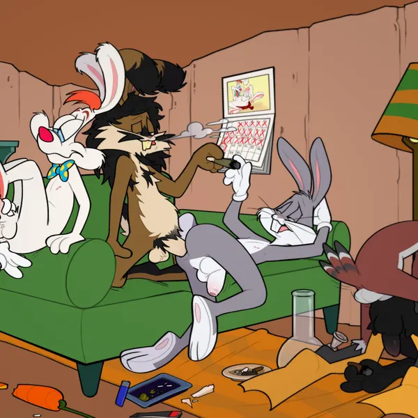 bugs bunny, daffy duck, fan character (disney, looney tunes) created by hairlessboyblunder
