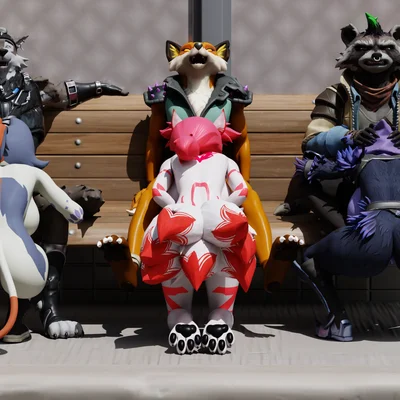 cate meowdy, fennix (fortnite), kimiko five-tails (epic games, fortnite) created by rabbo