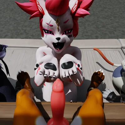 cate meowdy, fennix (fortnite), kimiko five-tails (epic games, fortnite) created by rabbo