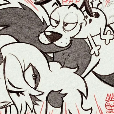 courage the cowardly dog (character), loona (helluva boss) (cartoon network, courage the cowardly dog) created by garabatoz