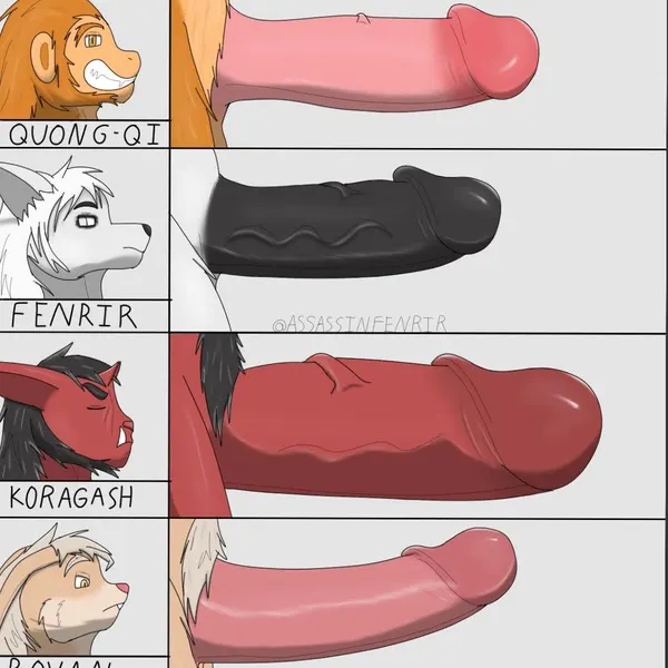 drasheen hoimura, fenrir (assassinfenrir), quong qi (mythology, penis lineup) created by assassinfenrir, rovan