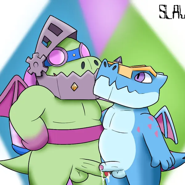electro dragon (clash royale), inferno dragon (clash royale) (clash royale, mythology) created by slavik.
