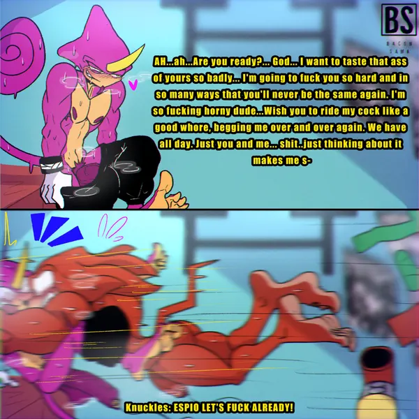 espio the chameleon, knuckles the echidna (sega, sonic the hedgehog (series)) created by bacon sama