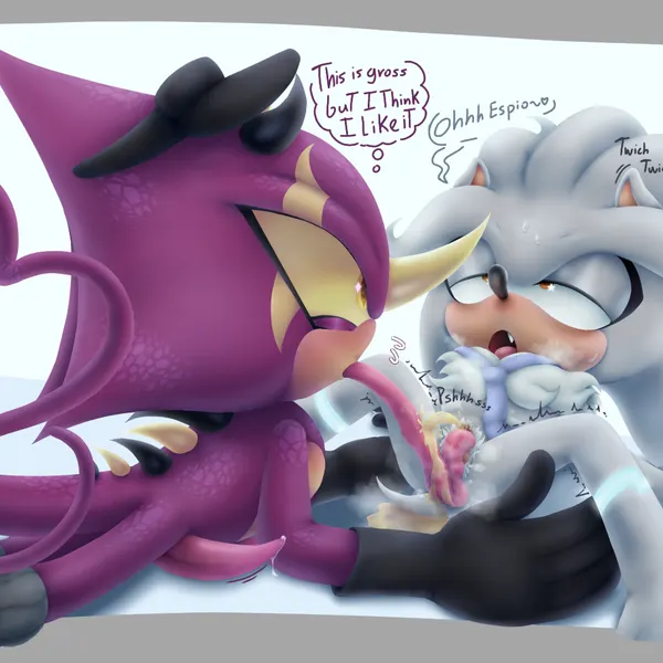 espio the chameleon, silver the hedgehog (sega, sonic the hedgehog (series)) created by xx hahamonsterpp xx
