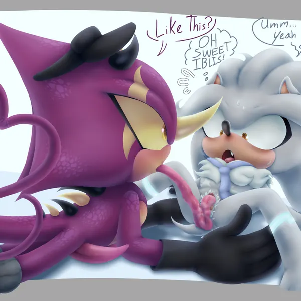 espio the chameleon, silver the hedgehog (sega, sonic the hedgehog (series)) created by xx hahamonsterpp xx