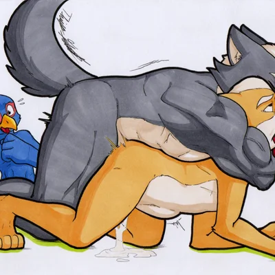 falco lombardi, fox mccloud, wolf o'donnell (nintendo, star fox) created by rotten owl