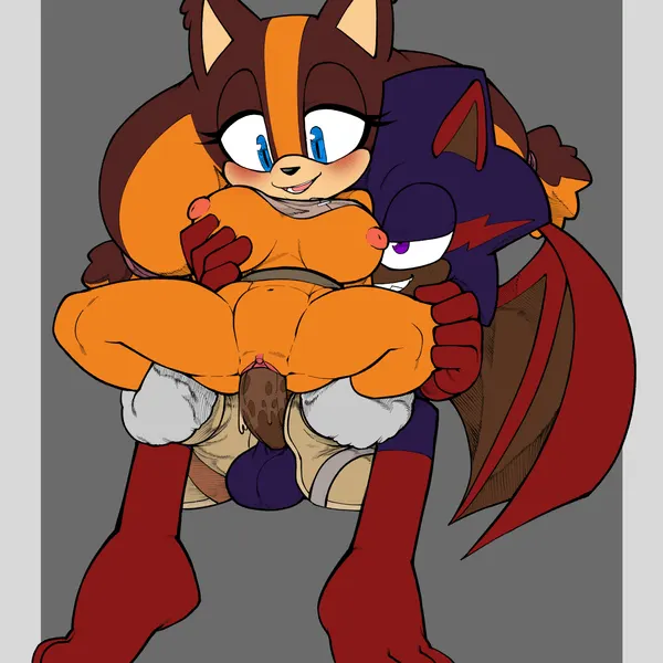 fan character, keiph the tenrec, sticks the jungle badger (sega, sonic boom) created by noahdoesart, third-party edit