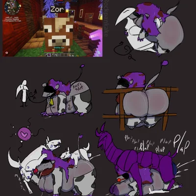 fan character, roi (rockpankake), zor (nya4) (microsoft, minecraft) created by rockpankake