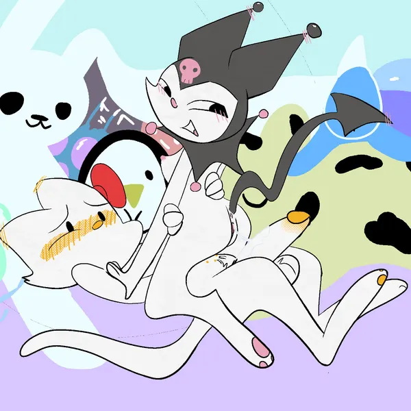 hello kitty (character), kuromi (hello kitty (series), onegai my melody) created by one rttdklwn