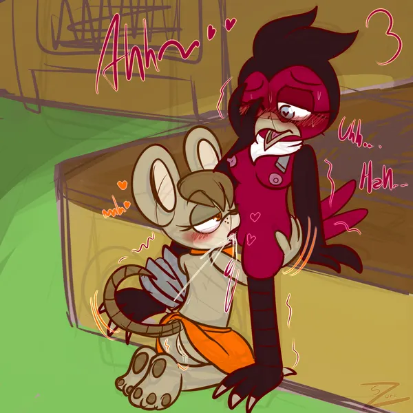 holly the robin, manora the mouse (fazbear fanverse, popgoes) created by zurzure