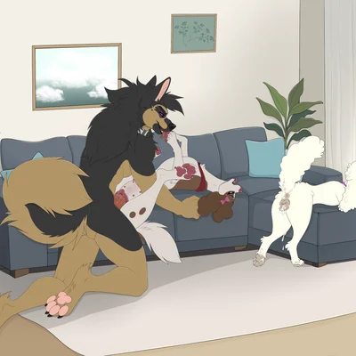 honey (housebroken), ponne (belfort and lupin), rip (psy101) (belfort and lupin, housebroken) created by banzai.puppy