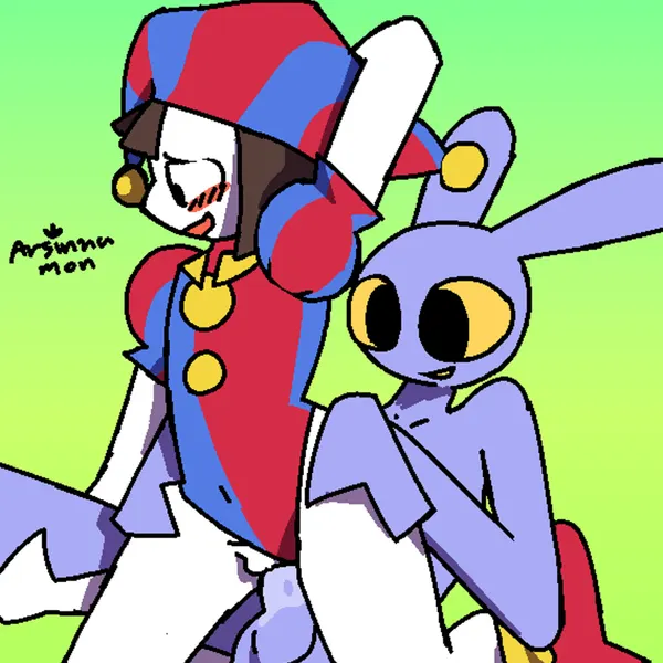 jax (tadc), pomni (tadc) (glitch productions, the amazing digital circus) created by arsinnamon