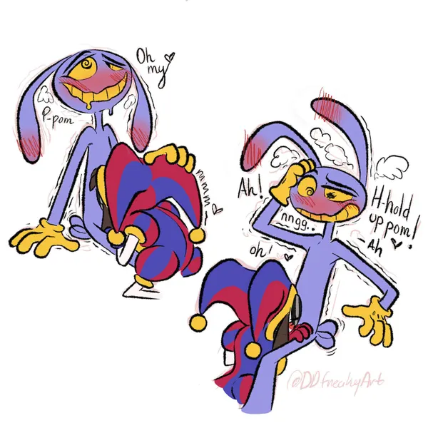jax (tadc), pomni (tadc) (glitch productions, the amazing digital circus) created by ddfreakyart