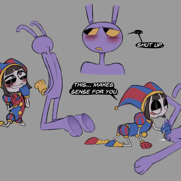 jax (tadc), pomni (tadc) (glitch productions, the amazing digital circus) created by ethicalgoon