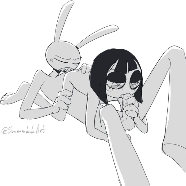 jax (tadc), pomni (tadc) (glitch productions, the amazing digital circus) created by somnambulaart