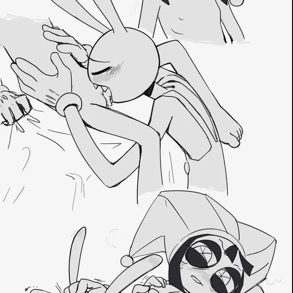 jax (tadc), pomni (tadc) (glitch productions, the amazing digital circus) created by somnambulaart