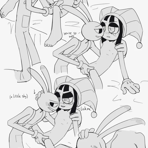 jax (tadc), pomni (tadc) (glitch productions, the amazing digital circus) created by somnambulaart