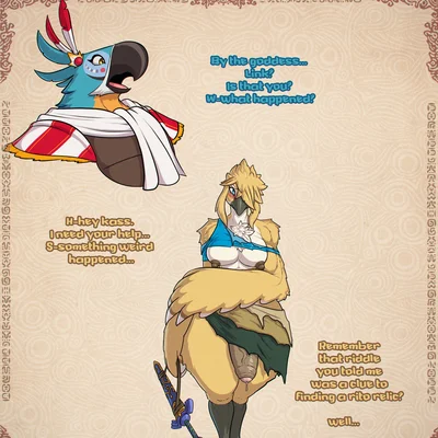 kass (tloz), link, link (rito form) (breath of the wild, nintendo) created by toby art