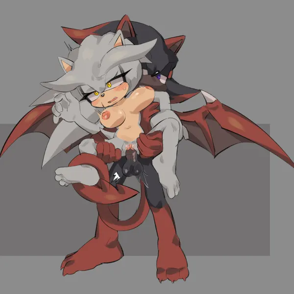 keiph black arms demon, keiph the tenrec, silver the hedgehog (sega, sonic the hedgehog (series)) created by r18