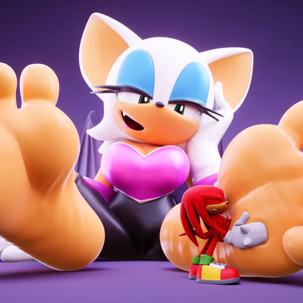 knuckles the echidna, rouge the bat (sega, sonic the hedgehog (series)) created by milkmeister3d