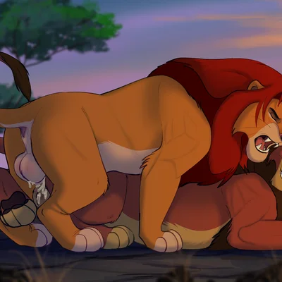kovu (the lion king), simba (the lion king) (disney, the lion king) created by lynxbrush