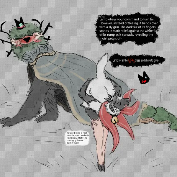 lamb (cult of the lamb), leshy (cult of the lamb), red crown (cult of the lamb) (cult of the lamb, massive monster (studio)) created by welcometaco