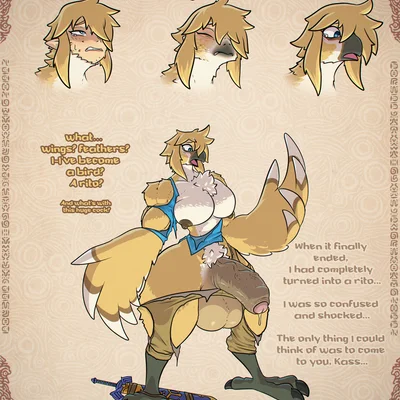 link, link (rito form) (nintendo, the legend of zelda) created by toby art