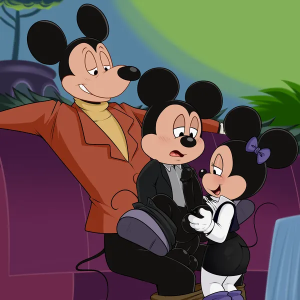 mickey mouse, minnie mouse, mortimer mouse (disney, disney's house of mouse) created by lonbluewolf