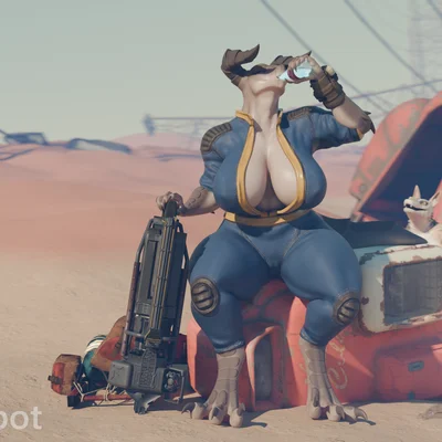 mommyclaw (vulgarvictor), nellie (naga6kiwi) (bethesda game studios, fallout) created by office depot (artist)