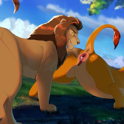 nala (the lion king), simba (the lion king) (disney, the lion king) created by lynxbrush