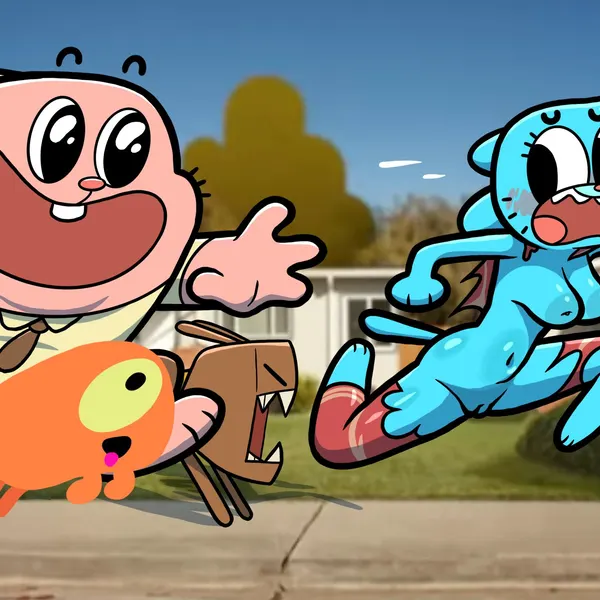 nicole watterson, richard watterson (cartoon network, the amazing world of gumball) created by theenfman