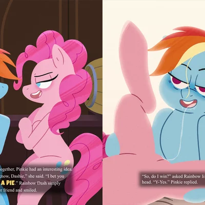 pinkie pie (mlp), rainbow dash (mlp) (friendship is magic, hasbro) created by pitchgrizzle