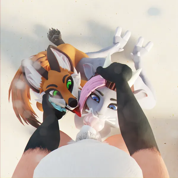 rabbid foulfellow (sanythefox), rose (rosethegoat), sany van fox created by sanythefox