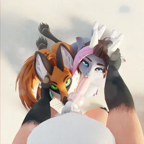 rabbid foulfellow (sanythefox), rose (rosethegoat), sany van fox created by sanythefox