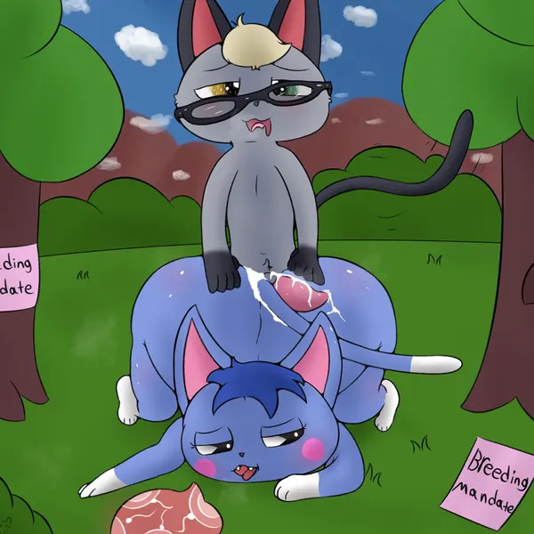 raymond (animal crossing), rosie (animal crossing) (animal crossing, nintendo) created by trippybunny