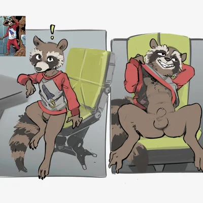 rocket raccoon (guardians of the galaxy, marvel) created by mindkog