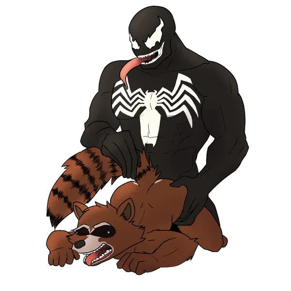 rocket raccoon, venom (marvel) (guardians of the galaxy, marvel) created by yourkobold