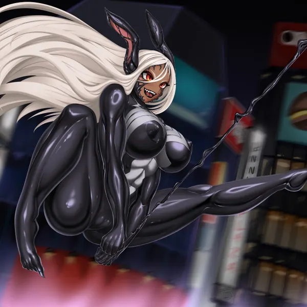 rumi usagiyama, venom (marvel) (marvel, my hero academia) created by rikatsuky