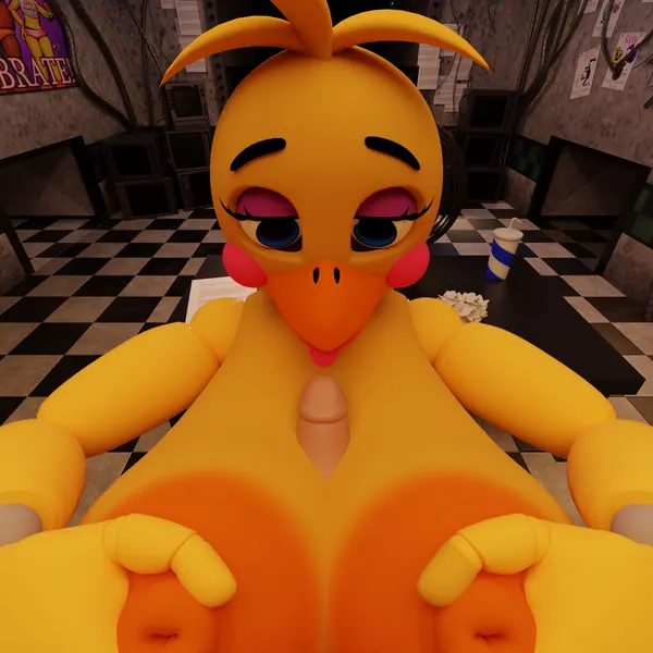 toy chica (fnaf) (five nights at freddy's, five nights at freddy's 2) created by vrserpent