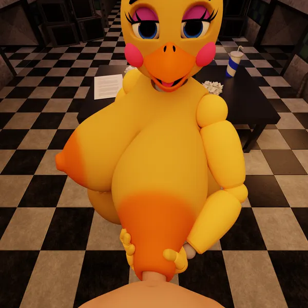 toy chica (fnaf) (five nights at freddy's, five nights at freddy's 2) created by vrserpent