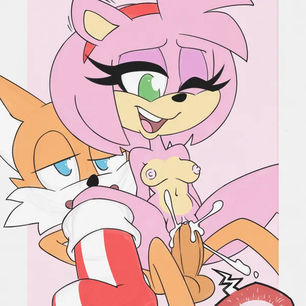 amy rose, miles prower (sega, sonic the hedgehog (series)) created by roger bacon