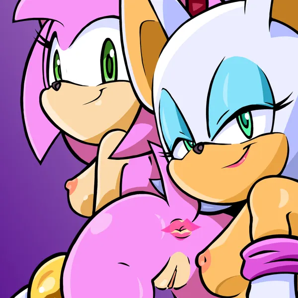 amy rose, rouge the bat (sega, sonic the hedgehog (series)) created by randomguy999