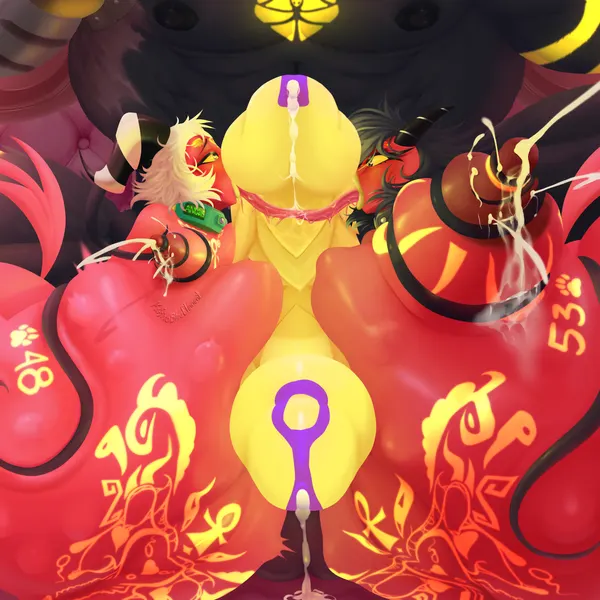 anubis, anubis rose (character), millie (helluva boss) (egyptian mythology, hellaverse) created by kafiro element