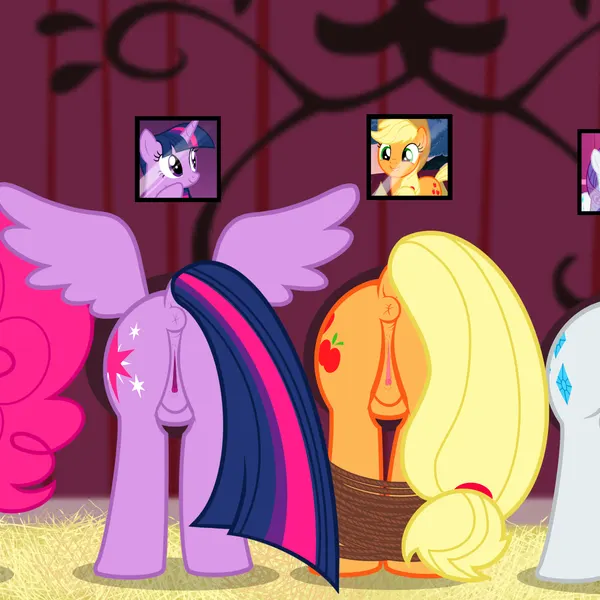 applejack (mlp), fluttershy (mlp), pinkie pie (mlp) (friendship is magic, hasbro) created by mistressmidnight